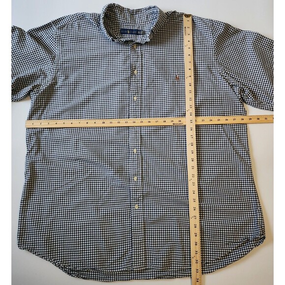 Ralph Lauren Button Shirt Mens 2XLT Black White Plaid Long Sleeve Long Arms Tall - Picture 5 of 9